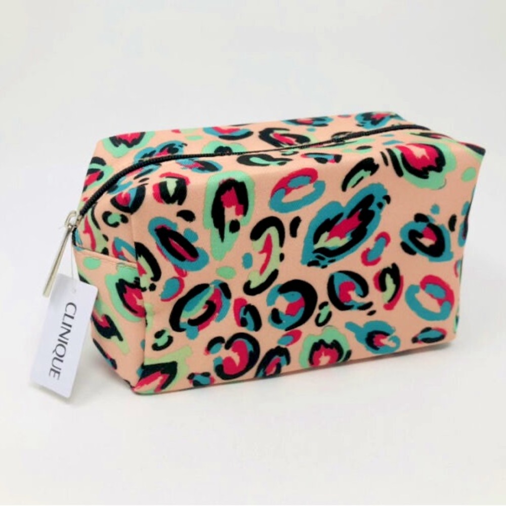 NWT Clinique Cheetah Makeup bag